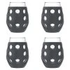 LIFEFACTORY 11 oz. Stemless Wine Glasses with Protective Silicone Sleeves and Lids (Set of 4) - Durable & Stylish