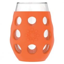 LIFEFACTORY 11 oz. Stemless Wine Glasses with Protective Silicone Sleeves and Lids (Set of 4) - Durable & Stylish Wineware -Drinkware Shop stemless wine glasses lf310500c4 44 1000