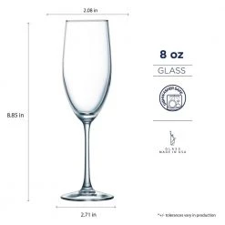 Stylish 8 oz. Glass Champagne Flutes Set of 4 - Elegant & Durable by StyleWell -Drinkware Shop stylewell champagne glasses p7785 4f 1000