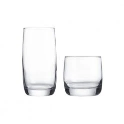 StyleWell 17 oz. and 10 oz. Glass Tumblers Set of 16 – Durable Drinking Glasses for Home, Bar, or Restaurant