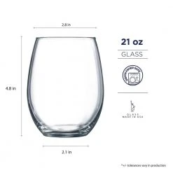 Premium 21 oz. Stemless Wine Glasses (Set of 4) by StyleWell - Elegant & Durable -Drinkware Shop stylewell stemless wine glasses p7775 4f 1000