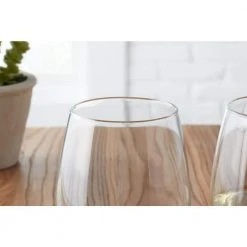 Premium 21 oz. Stemless Wine Glasses (Set of 4) by StyleWell - Elegant & Durable -Drinkware Shop stylewell stemless wine glasses p7775 66 1000