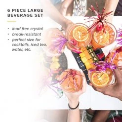 16.5 oz. Lead-Free Crystal Beverage Glasses (Set of 6) - Elegant Drinking Glasses by TABLE 12 -Drinkware Shop table 12 drinking glasses sets tglg6r30 4f 1000