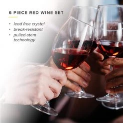19.25 oz. Red Wine Glasses (Set of 6) - Elegant & Durable by TABLE 12 -Drinkware Shop table 12 red wine glasses tgr6r30 4f 1000