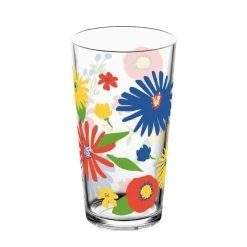 TarHong 4 Pack Midsummer Floral Plastic Jumbo Cups, 20 Oz - Vibrant & Durable Drinking Glasses