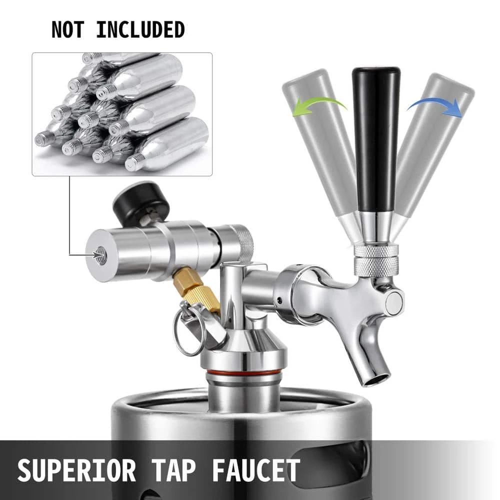 VEVOR 135 oz Pressurized Beer Growler | Adjustable Pressure Stainless Steel Mini Keg with Tap Faucet | Perfect for Restaurants, Bars & Home Use 5 VEVOR 135 oz Pressurized Beer Growler | Adjustable Pressure Stainless Steel Mini Keg with Tap Faucet | Perfect for Restaurants, Bars & Home Use - Image 5
