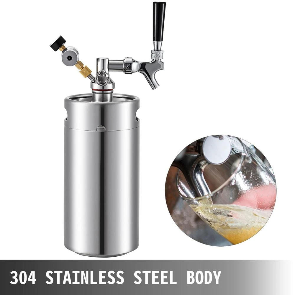 VEVOR 135 oz Pressurized Beer Growler | Adjustable Pressure Stainless Steel Mini Keg with Tap Faucet | Perfect for Restaurants, Bars & Home Use 2 VEVOR 135 oz Pressurized Beer Growler | Adjustable Pressure Stainless Steel Mini Keg with Tap Faucet | Perfect for Restaurants, Bars & Home Use - Image 2