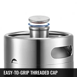 VEVOR 169 oz. Pressurized Stainless Steel Beer Mini Keg with Adjustable Pressure Regulator | Portable Growler for Home Brewing | Silver -Drinkware Shop vevor beer growlers pjfpq5l0000000001v0 fa 1000