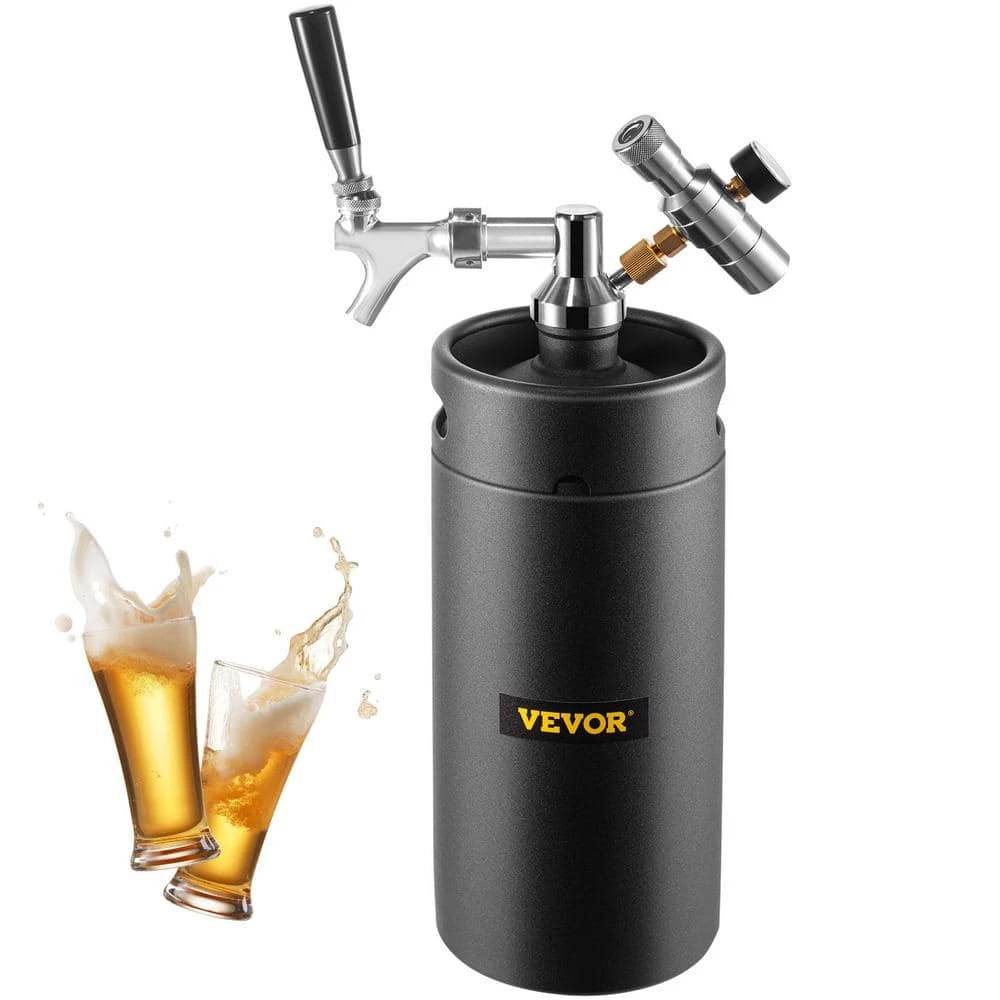 122 Oz. Mini Keg - 304 Stainless Steel Beer Growler with Dual Pressure Tap System & CO2 Regulator, Black - VEVOR 1 122 Oz. Mini Keg - 304 Stainless Steel Beer Growler with Dual Pressure Tap System & CO2 Regulator, Black - VEVOR