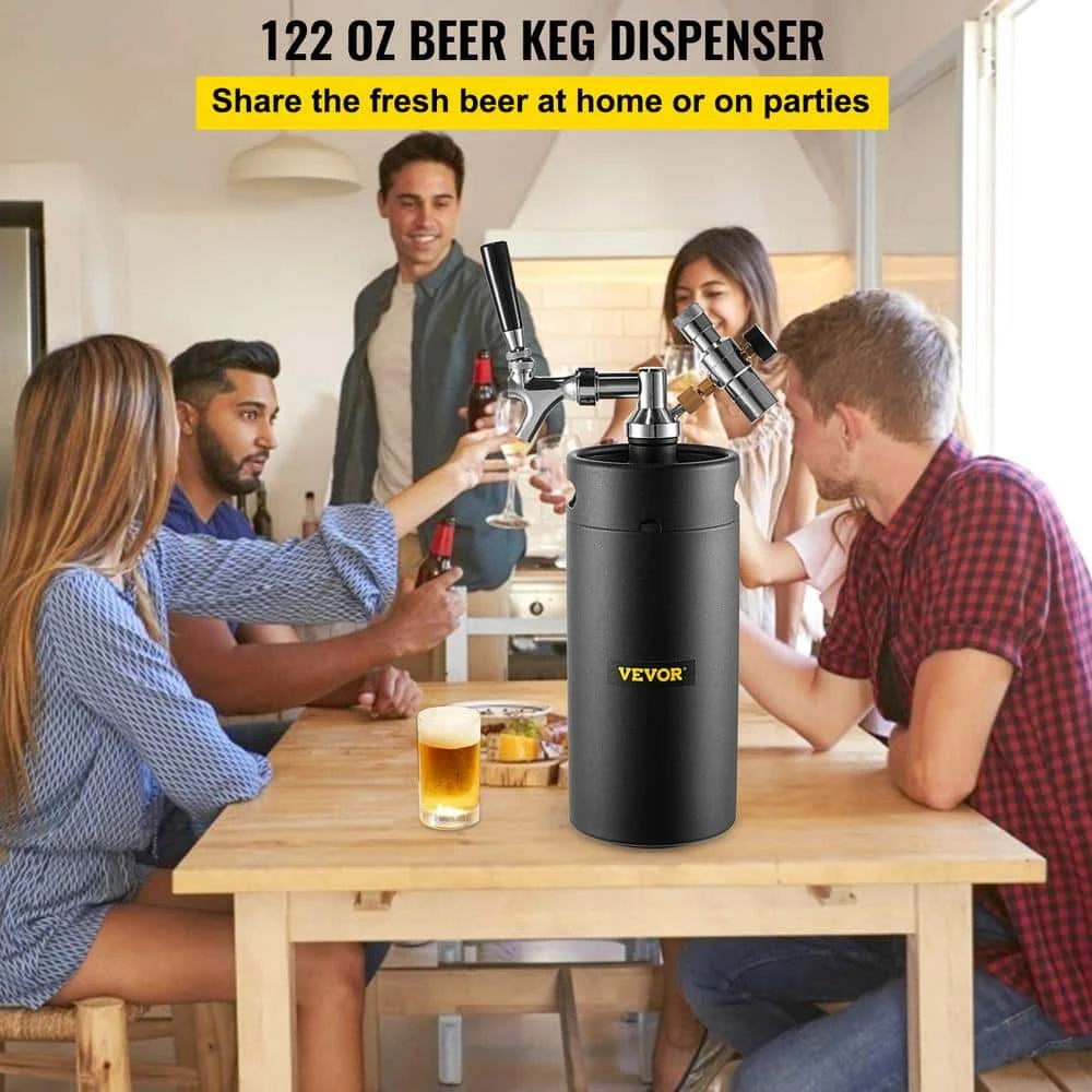122 Oz. Mini Keg - 304 Stainless Steel Beer Growler with Dual Pressure Tap System & CO2 Regulator, Black - VEVOR 3 122 Oz. Mini Keg - 304 Stainless Steel Beer Growler with Dual Pressure Tap System & CO2 Regulator, Black - VEVOR - Image 3
