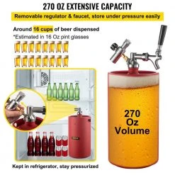 VEVOR 270 Oz. Mini Keg - Stainless Steel Beer Growler with Dual Pressure Display, 20 in. Beer Hose, Relief Ring, Red 11 VEVOR 270 Oz. Mini Keg - Stainless Steel Beer Growler with Dual Pressure Display, 20 in. Beer Hose, Relief Ring, Red -Drinkware Shop vevor beer growlers pjfpqhs8lu9voszvhv0 1f 1000