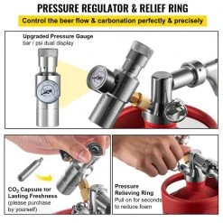 VEVOR 270 Oz. Mini Keg - Stainless Steel Beer Growler with Dual Pressure Display, 20 in. Beer Hose, Relief Ring, Red 12 VEVOR 270 Oz. Mini Keg - Stainless Steel Beer Growler with Dual Pressure Display, 20 in. Beer Hose, Relief Ring, Red -Drinkware Shop vevor beer growlers pjfpqhs8lu9voszvhv0 44 1000
